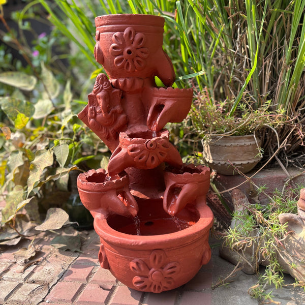 Ganesh Terracotta Fountain For Outdoor and Indoor