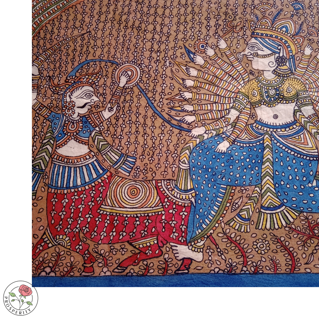 Visat the warrior - Goddess with twenty hands Mata ni pachedi painting
