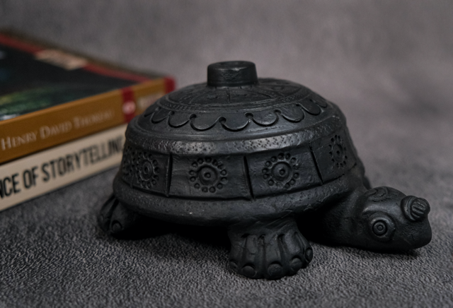 Sawai Madhopur Black Terracotta Tortoise Figurine