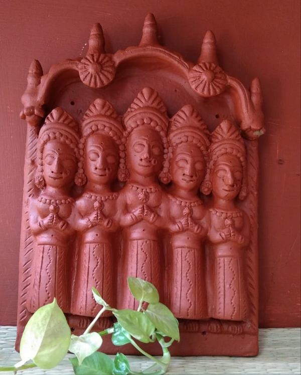 Terracotta Panch Putli Panel