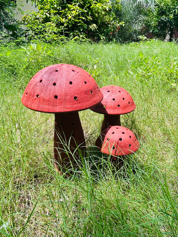 Terracotta Mushrooms (Set of 3)