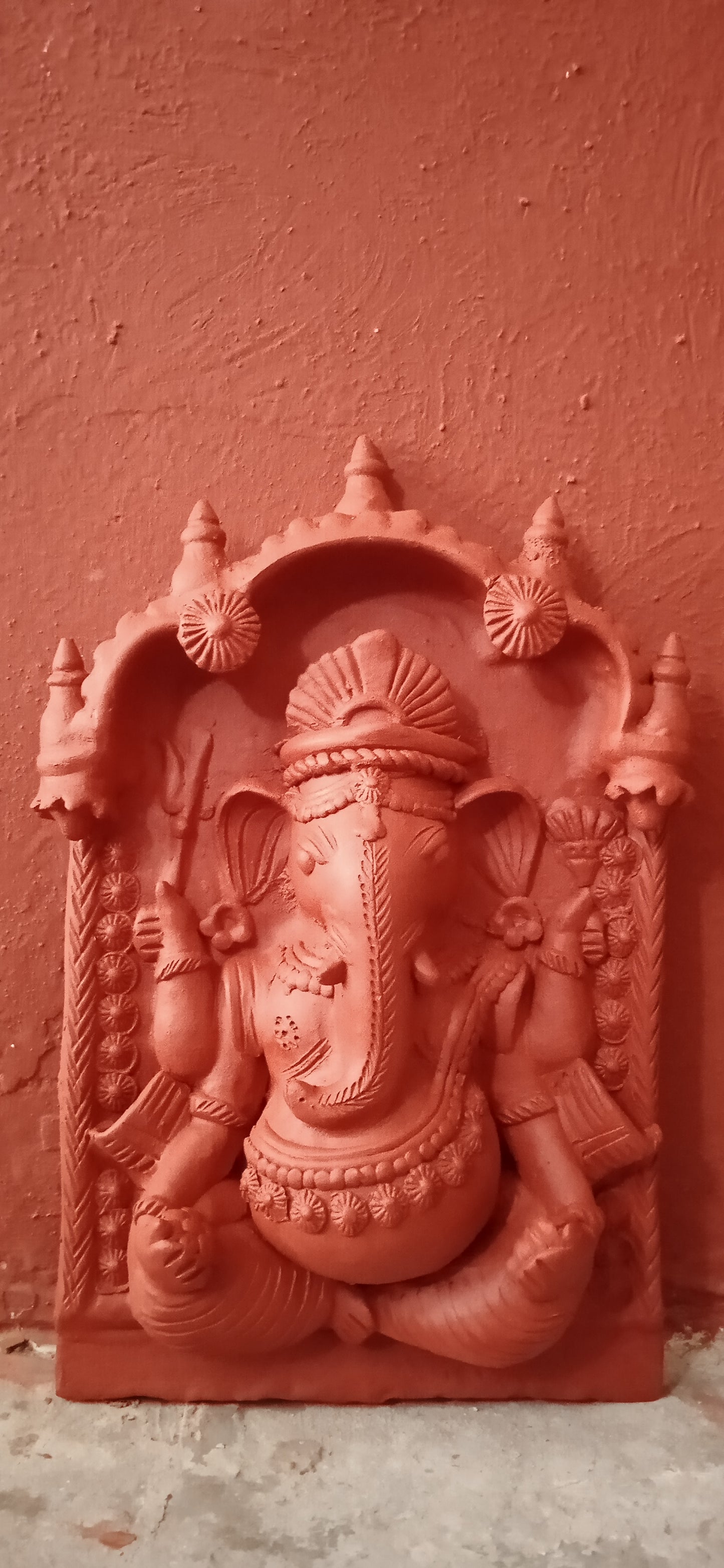 Ganesha  - Molela Terracotta Plaque 18" H