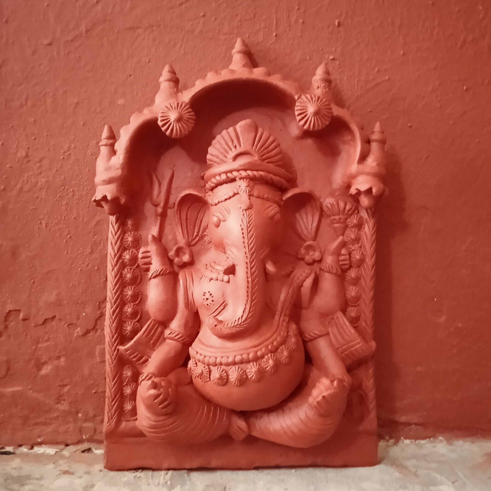 Ganesha  - Molela Terracotta Plaque 18" H
