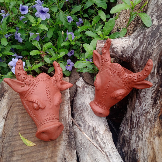 Terracotta Animal Head - Set of 2