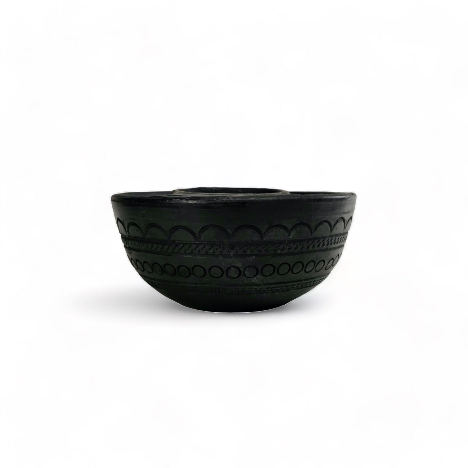 Sawai Madhopur Black Terracotta Chip n Dip bowl Prosperitymirra