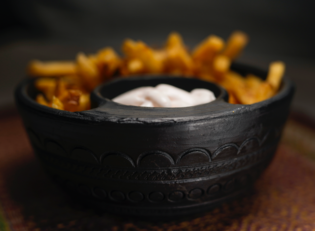 Sawai Madhopur Black Terracotta Chip n Dip bowl