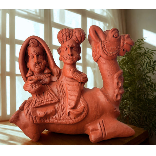 Camel Love Ride Figurine – Traditional Indian Couple Sculpture