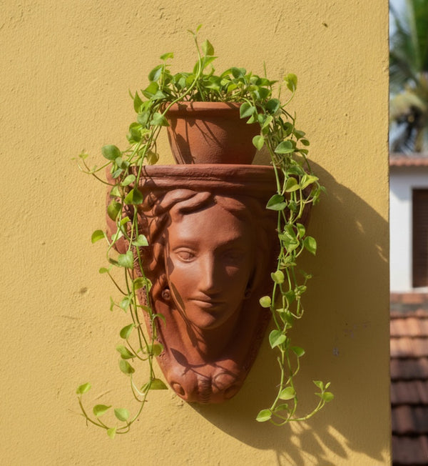 Handcrafted Terracotta Josephine Head Wall Shelf