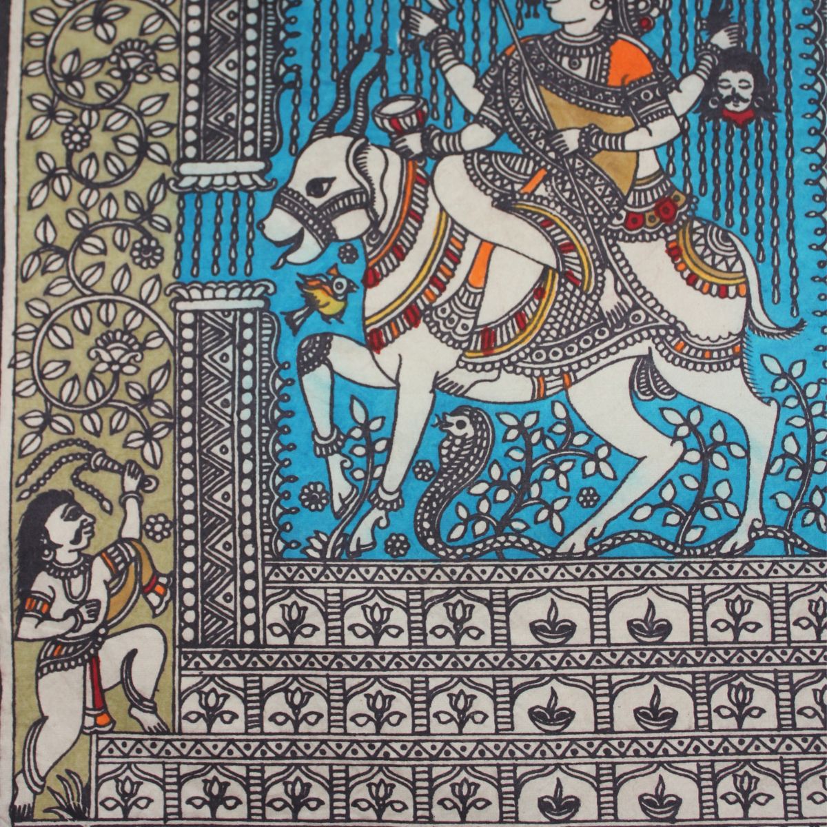 The Protector - 2   - Mata ni Pachhedi Painting (14” W * 18” H)