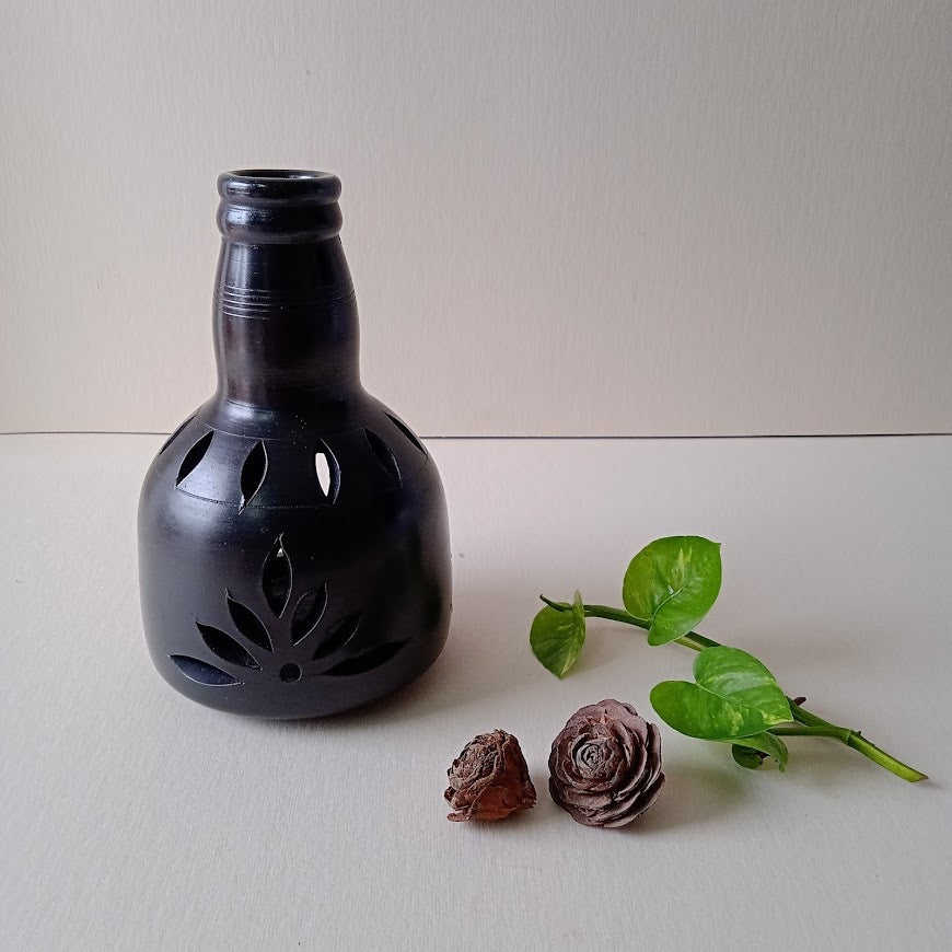 Black Pottery Bottle Lantern