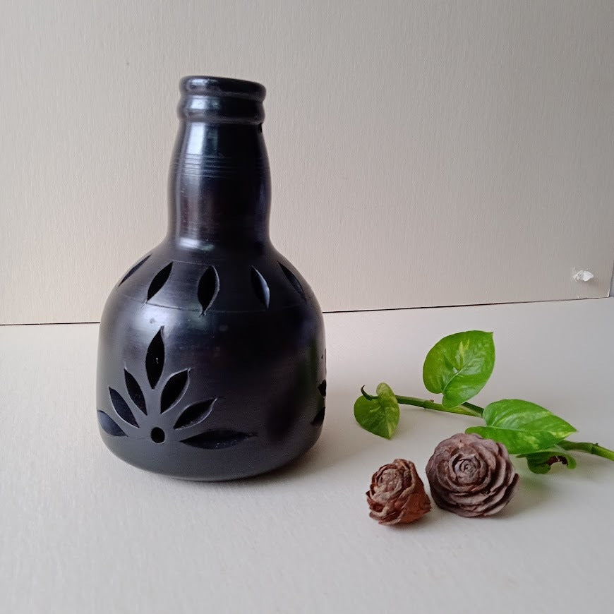 Black Pottery Bottle Lantern