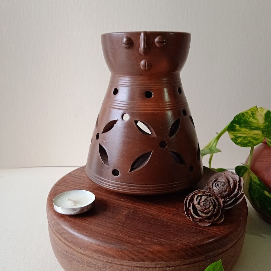 Black Pottery Terracotta Face Diffuser - Shaded