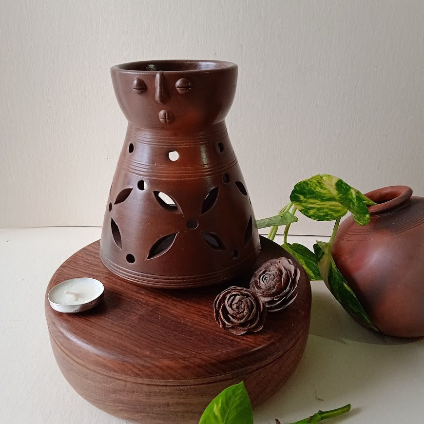 Black Pottery Terracotta Face Diffuser - Shaded