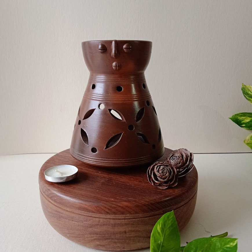 Black Pottery Terracotta Face Diffuser - Shaded