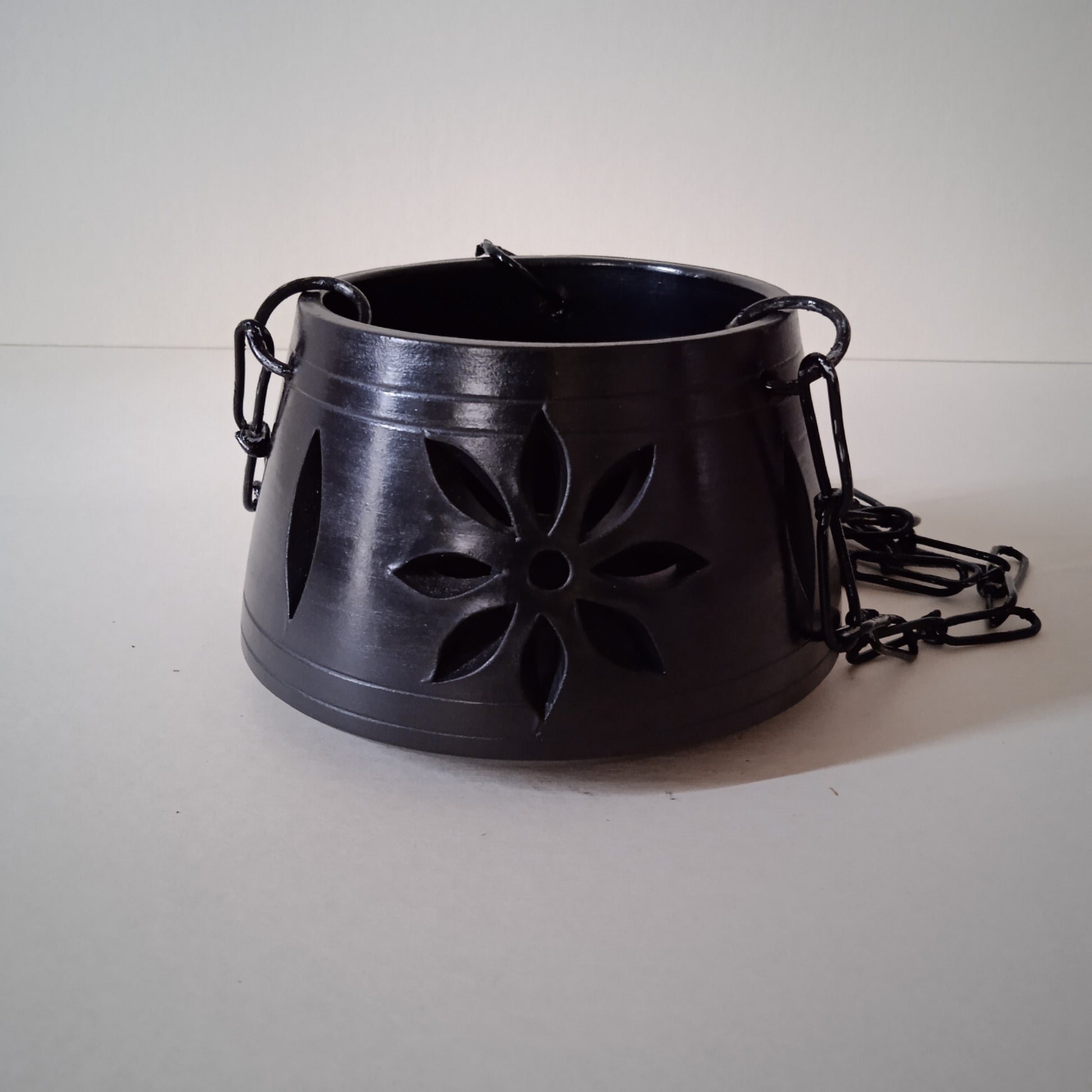 Black Pottery Terracotta Cone Lamp