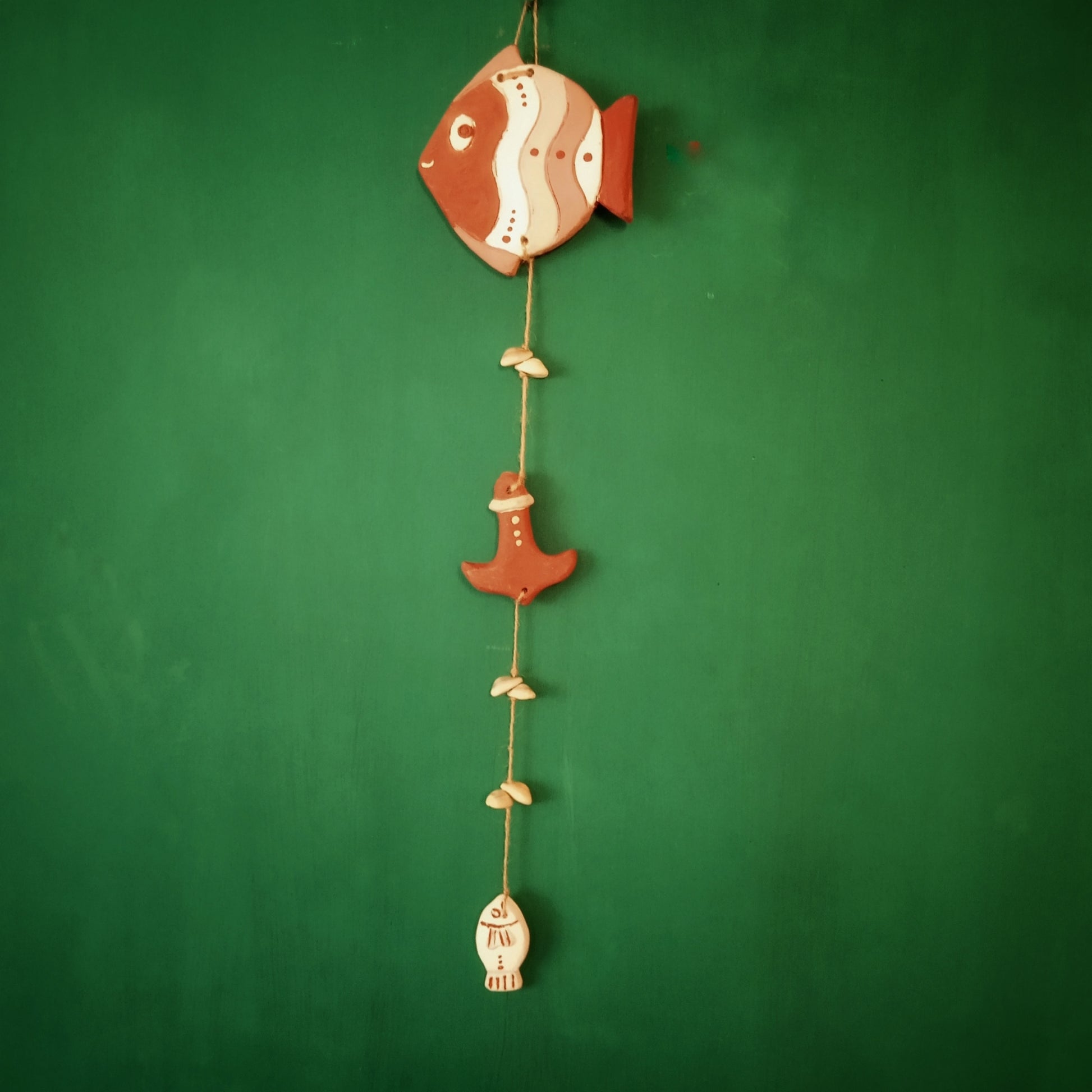 Fishy Family Terracotta Wall Hanging