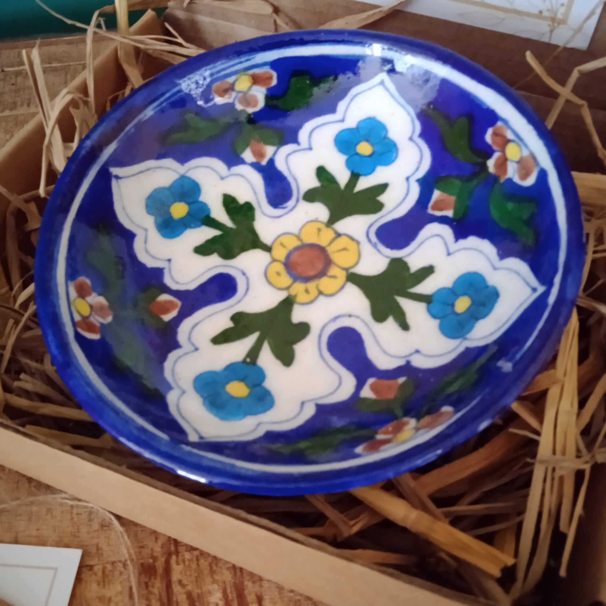 Blue Pottery 4" Plate Blue