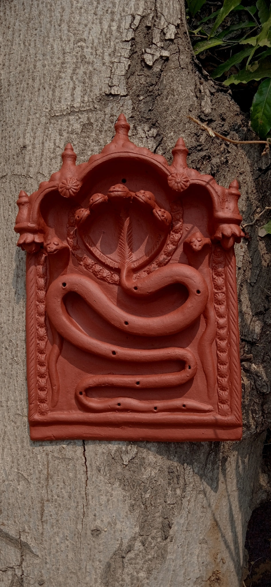 Nagraja Five Hooded - Terracotta Plaque