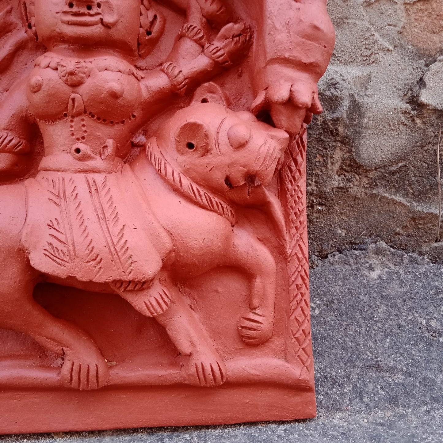 Mother Goddess on Tiger terracotta plaque