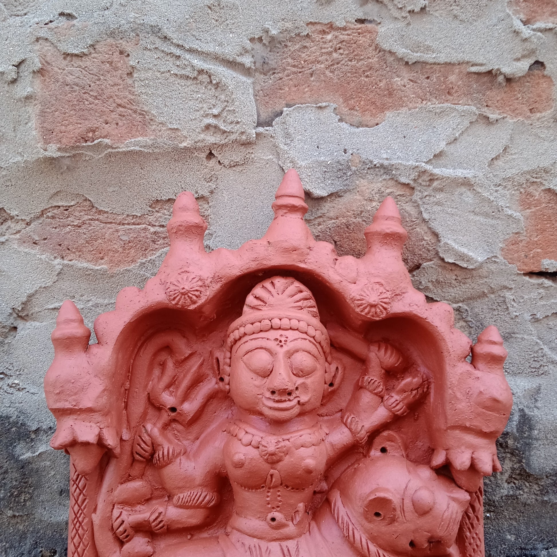 Mother Goddess on Tiger terracotta plaque