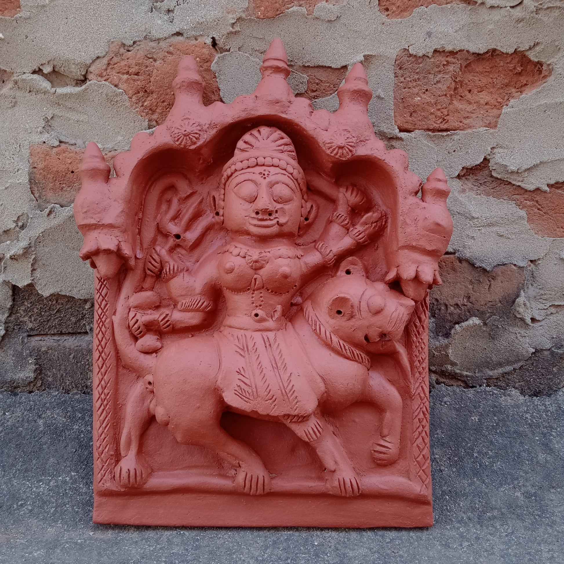 Mother Goddess on Tiger terracotta plaque