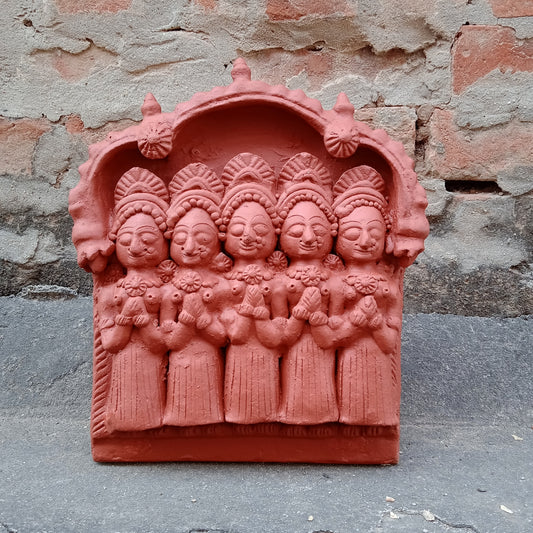 Terracotta Panch Putli Panel