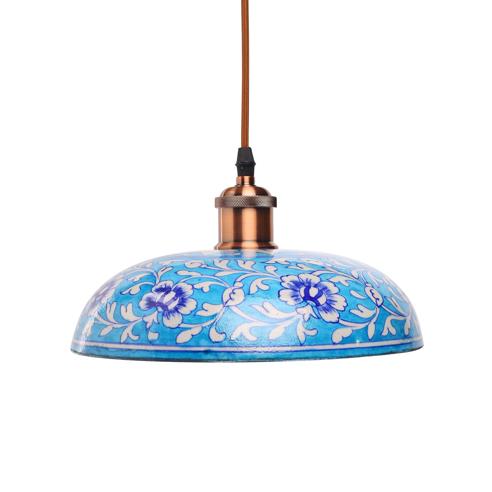 Pottery Hanging Lamp Shade - Light Blue