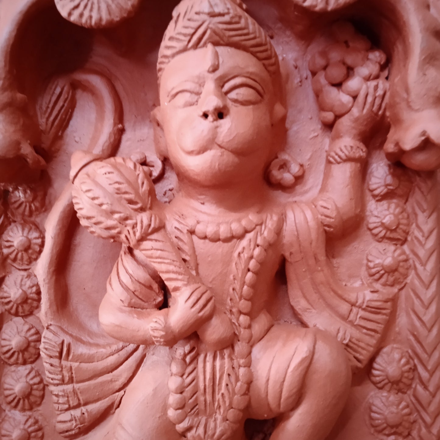 Terracotta Hanuman Panel 14"