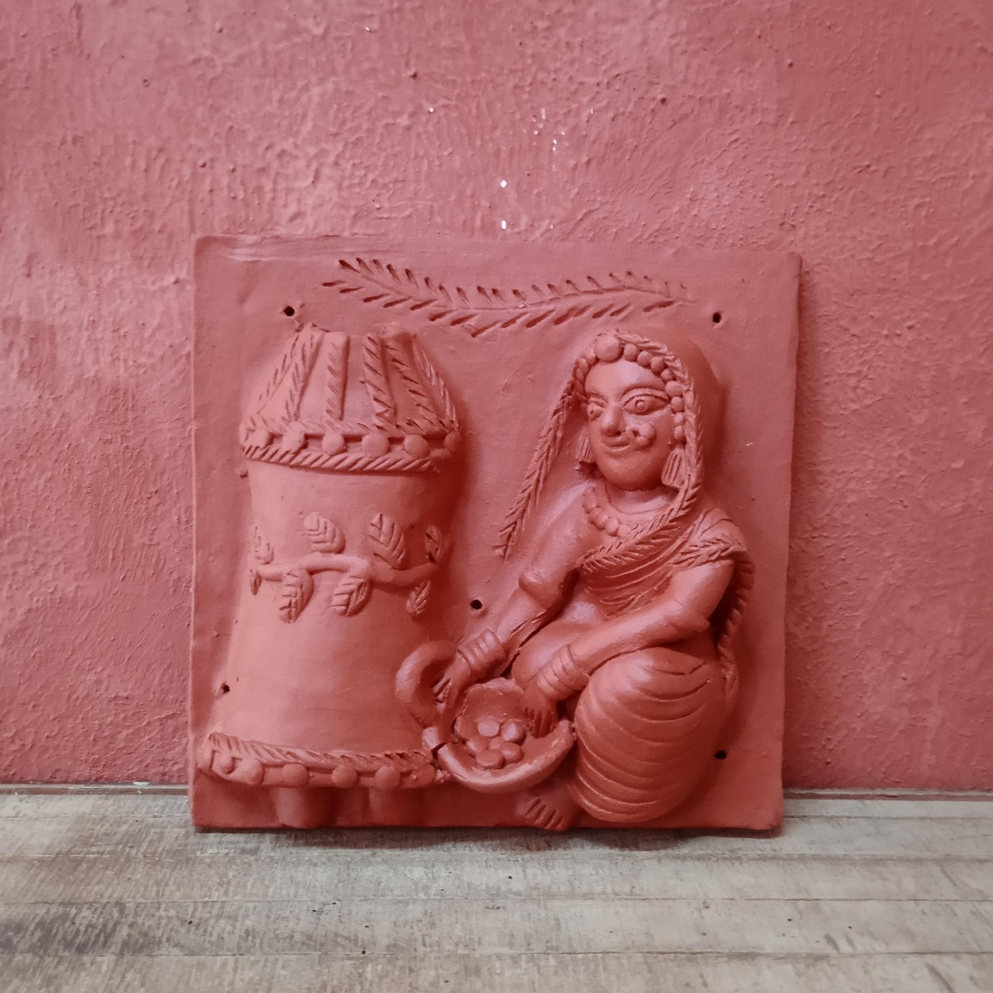 Terracotta Lady with grain storage Panel