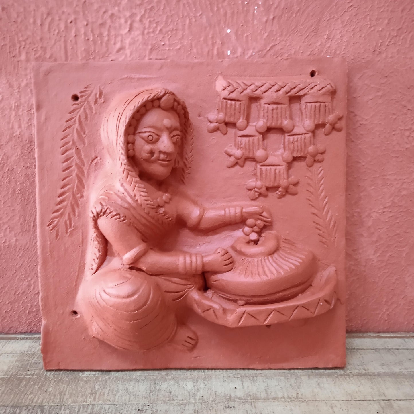 Terracotta Lady with Chakki-Flour mill Panel