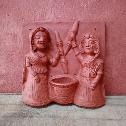 Terracotta Ladies grinding Panel