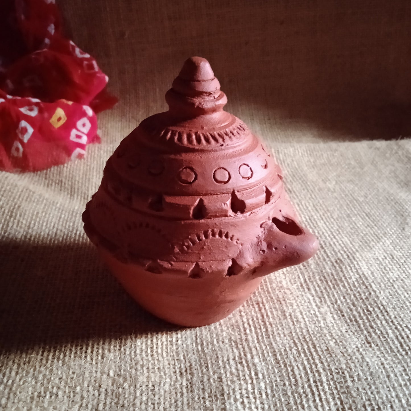 Terracotta Magic Diya & Incense Holder