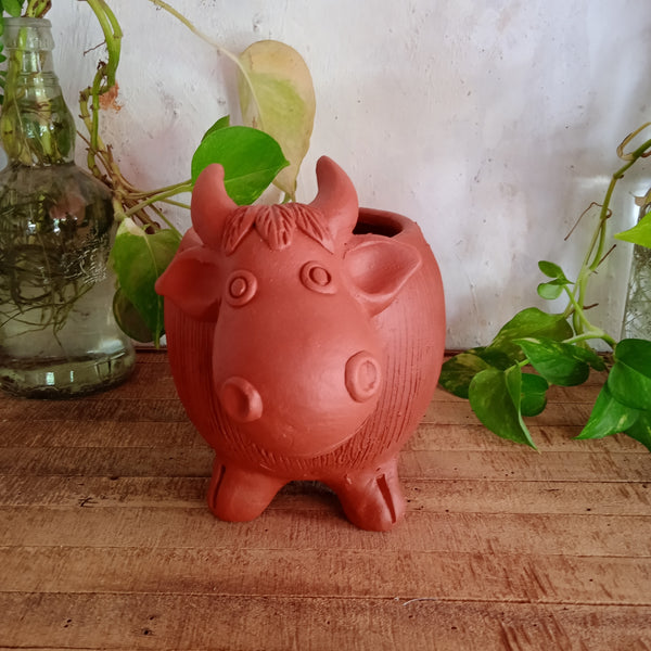Terracotta Cow Planter