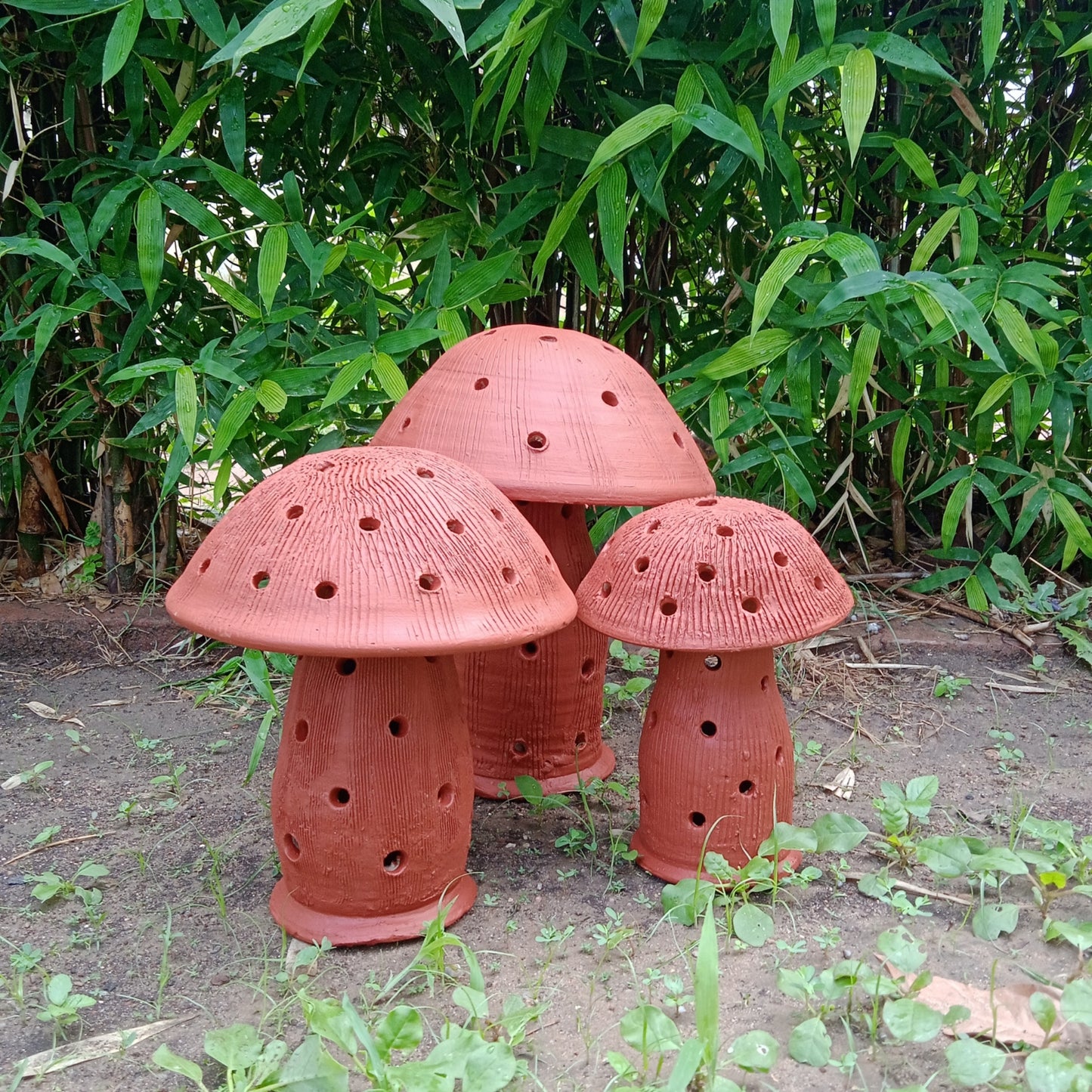 New Terracotta Mushrooms (Set of 3)