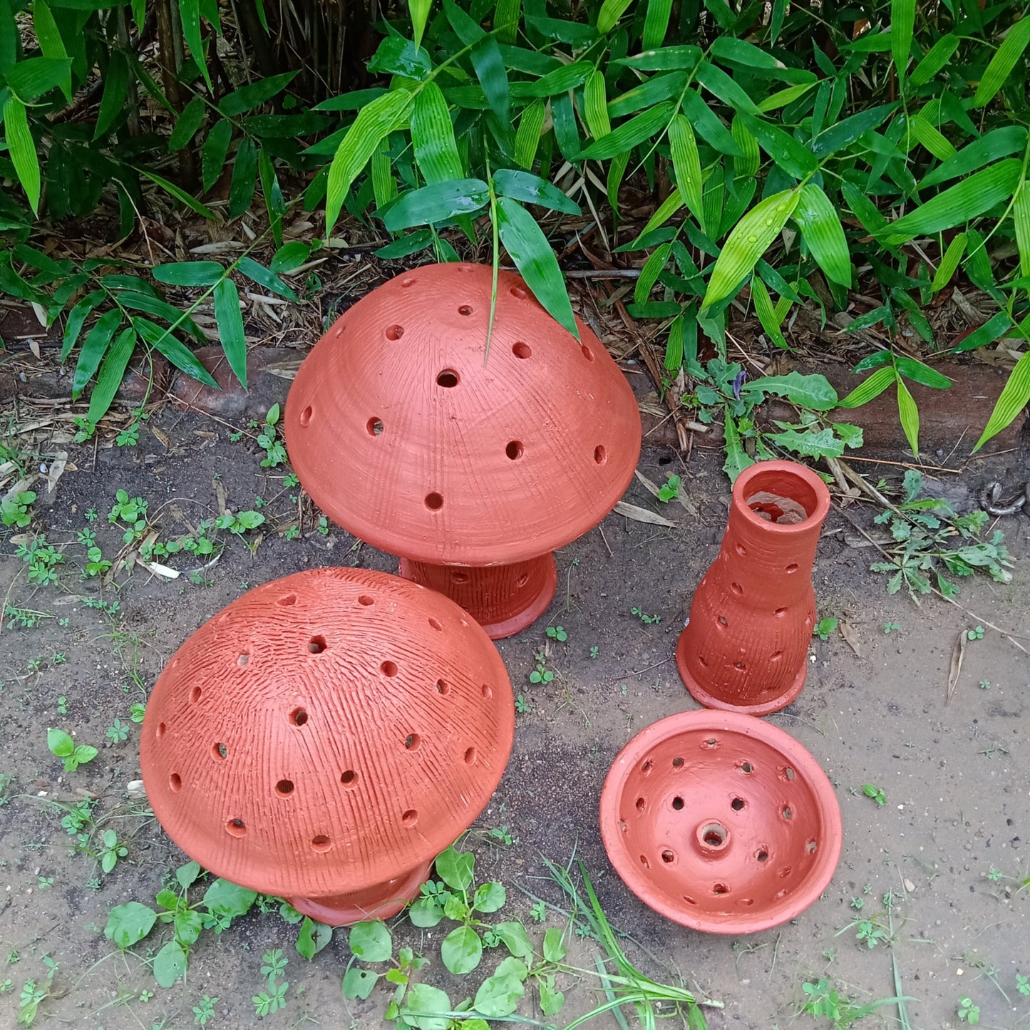 New Terracotta Mushrooms (Set of 3)