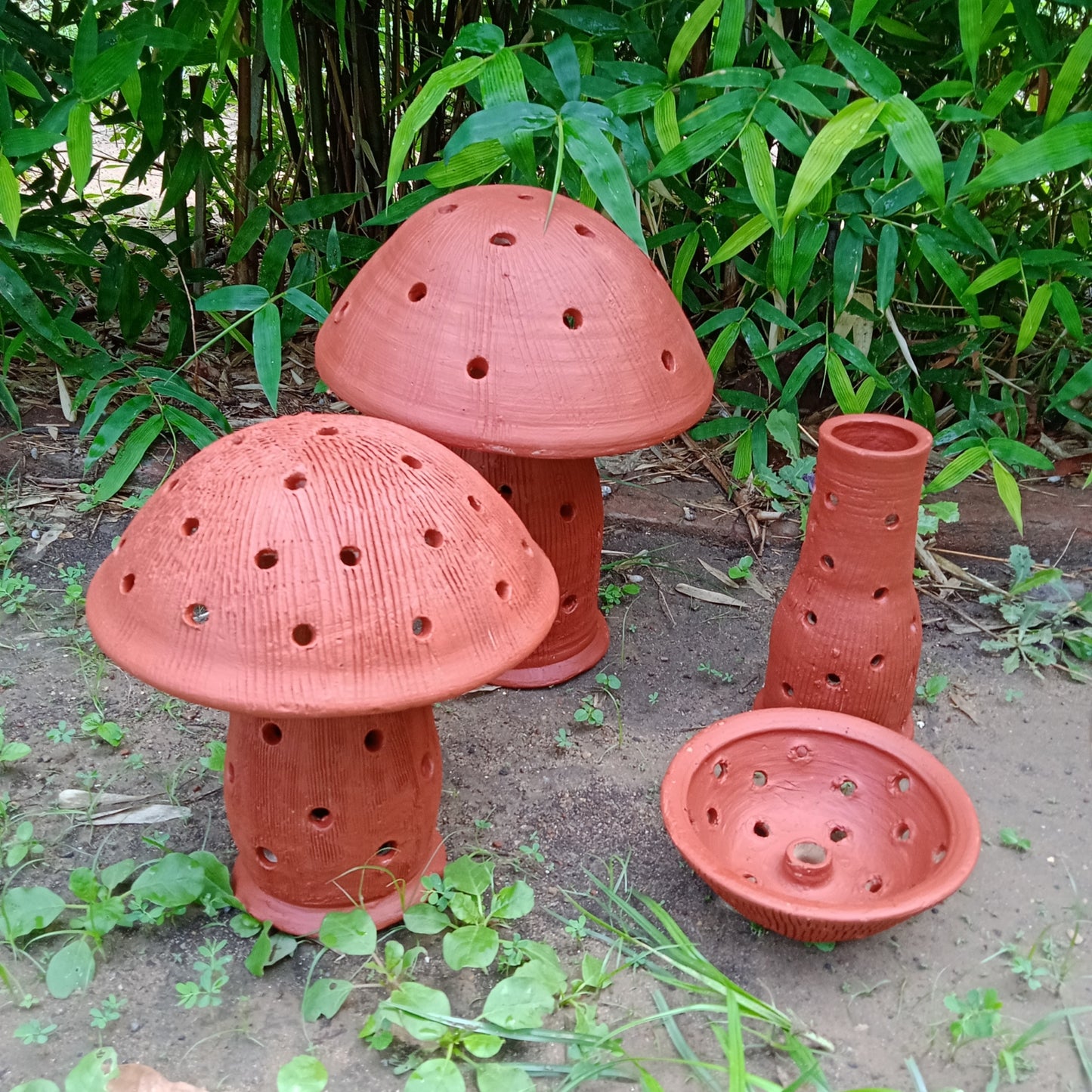 New Terracotta Mushrooms (Set of 3)