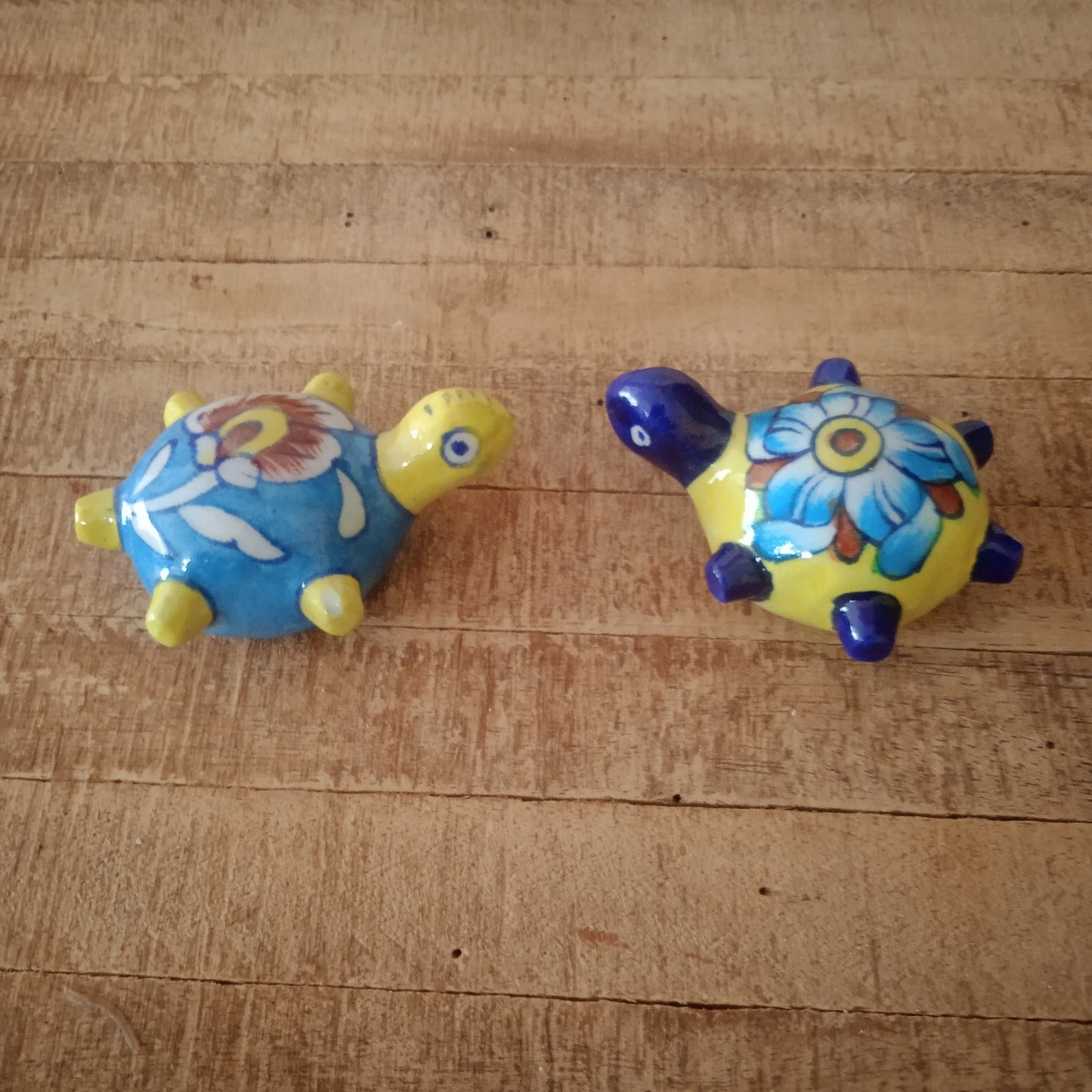 Blue Pottery Tortoise Goodluck gift-paper weight  (Set of 2)