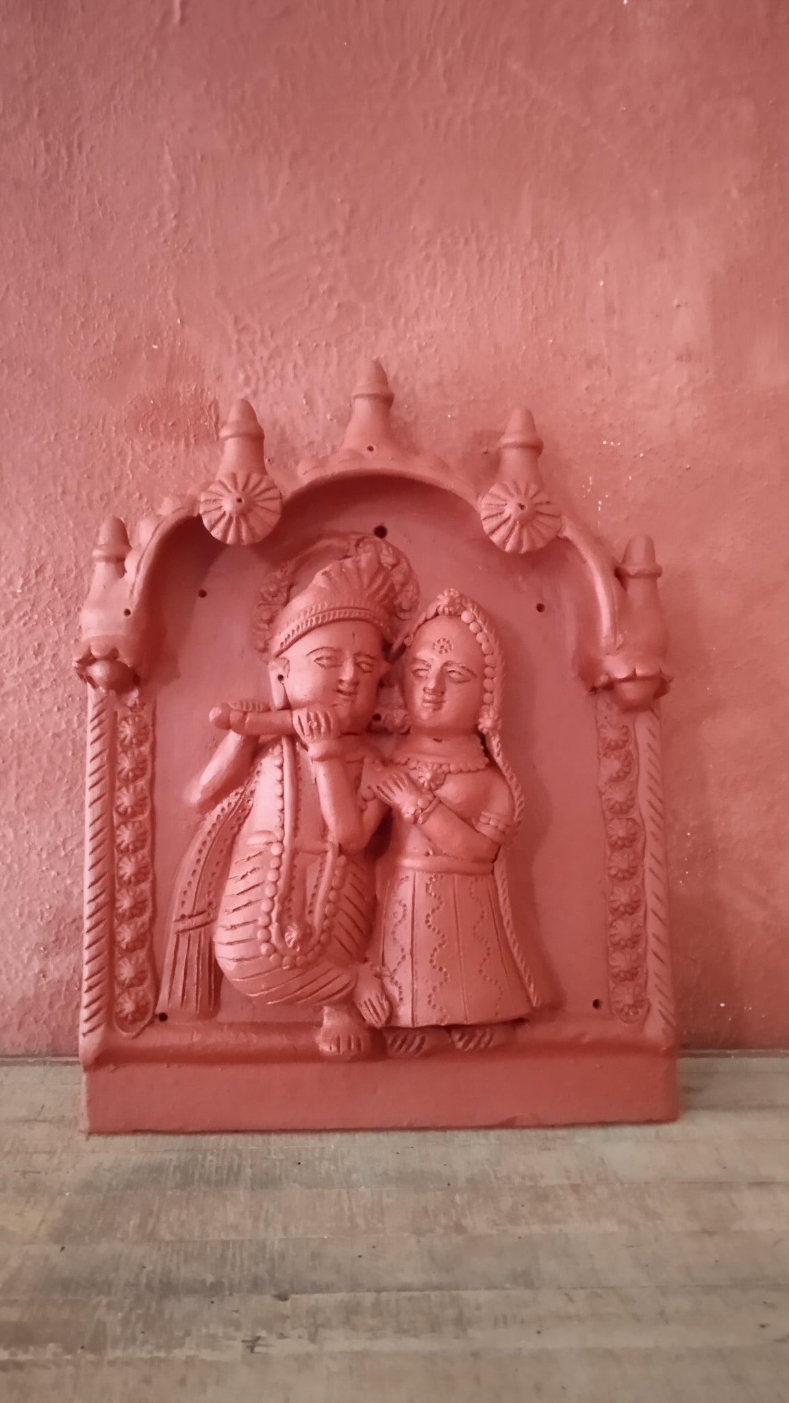 Radha Krishna Terracotta Panel