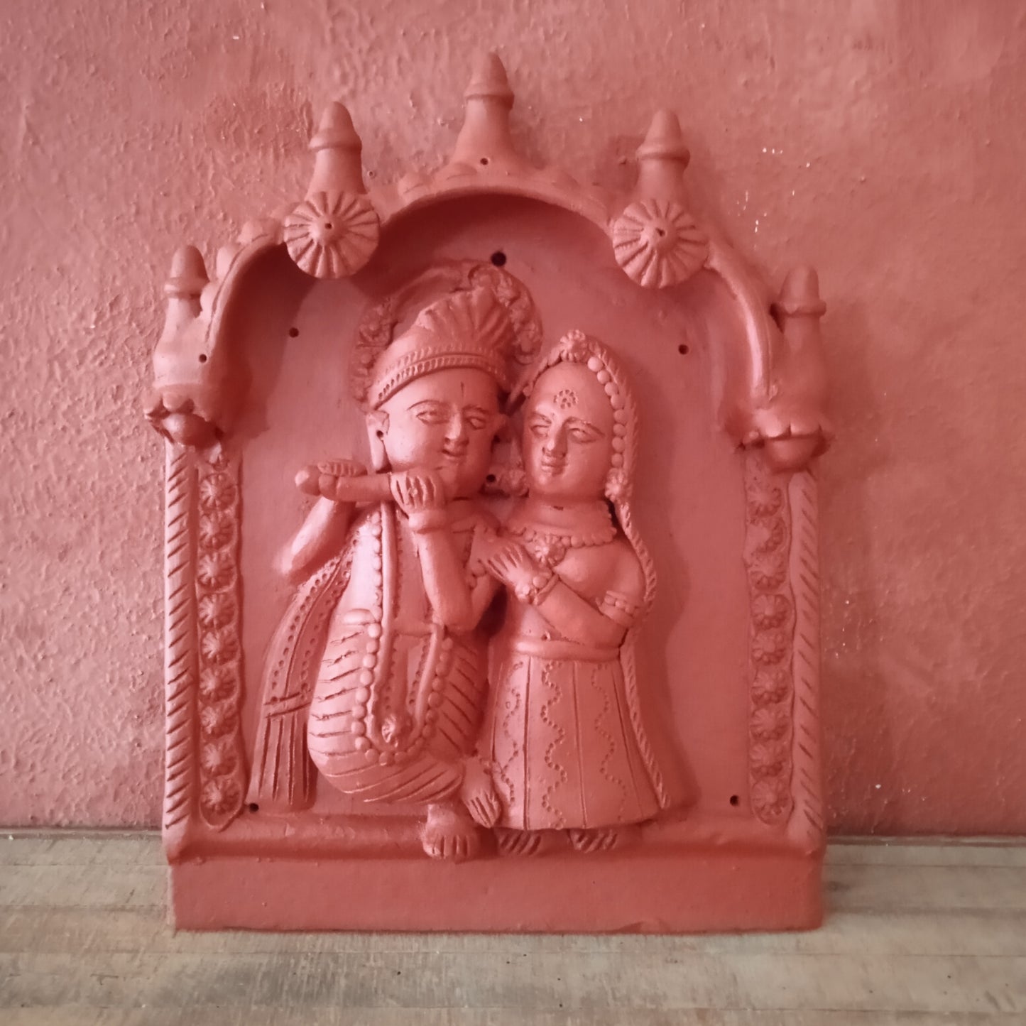 Radha Krishna Terracotta Panel