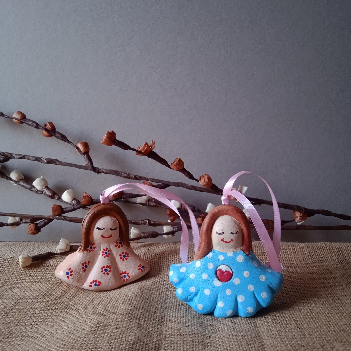Terracotta Twin Angels ( Set of2) - Christmas collection