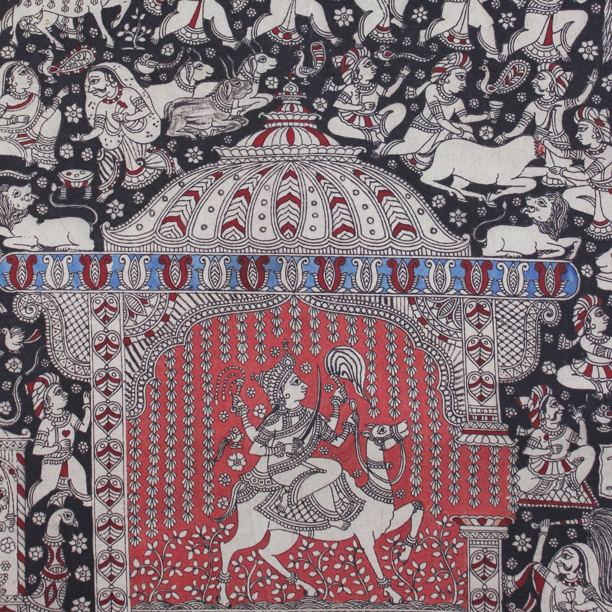 Red Temple  - Mata ni Pachhedi Painting - 22” W * 29” H